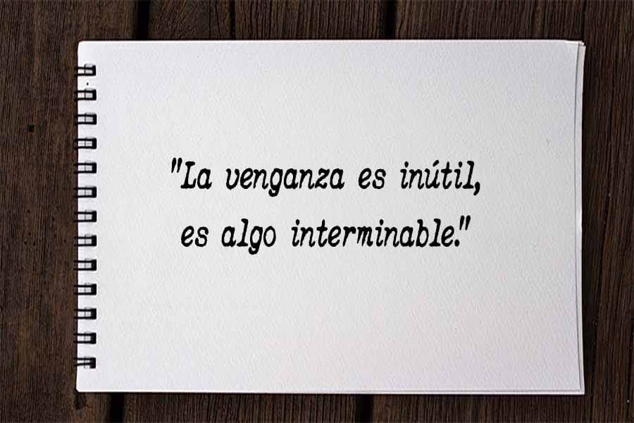 Cita que reflexiona sobre la inutilidad y el carácter interminable de la venganza.