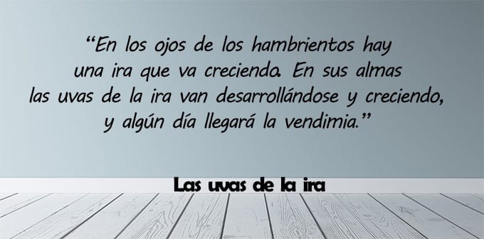 ¡Seguro! Aquí está su cita en español: "Las personas hambrientas, a medida que su hambre crece, también aumenta su enojo. Ese enojo podría estallar algún día". - "Las uvas de la ira