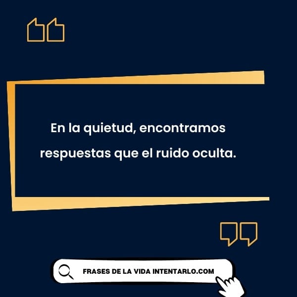 Cita sobre la meditación y cómo en la quietud se encuentran las respuestas.