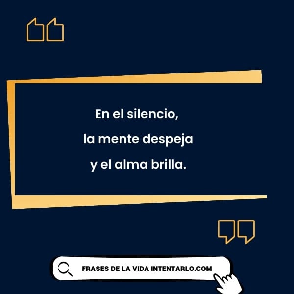 Cita sobre cómo en el silencio de la meditación la mente se despeja y el alma brilla.