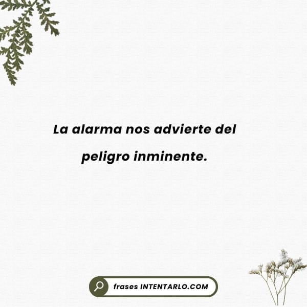 La advertencia de la alarma Reflexión sobre cómo una alarma nos advierte de un peligro inminente.