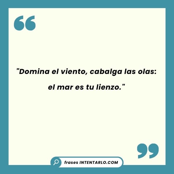 Reflexión motivacional sobre el kitesurf con una vista del océano y el cielo.