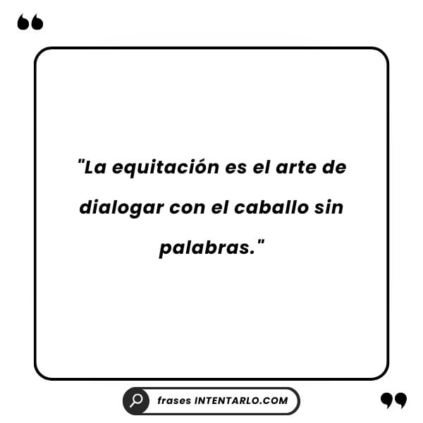 Frase corta sobre la equitación con la imagen de un jinete galopando en un campo abierto.