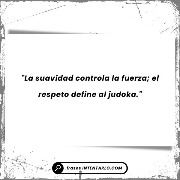 Superación personal a través del judo Cita sobre la superación personal en el judo con una imagen de un judoka entrenando en solitario.