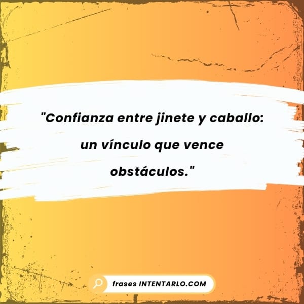 Cita sobre la conexión entre jinete y caballo con una imagen tierna de un jinete abrazando a su caballo.