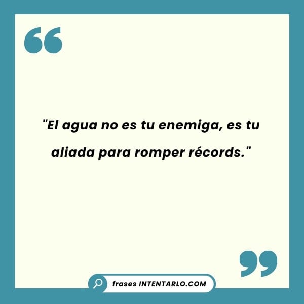 Reflexión sobre la importancia de la concentración y el ritmo en la natación.