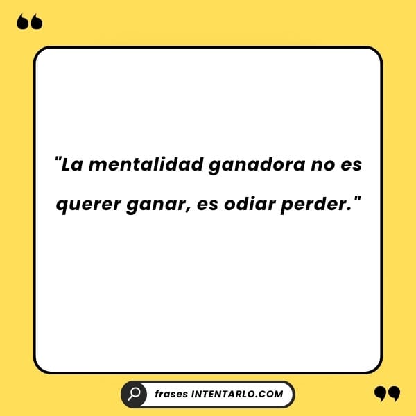 La mentalidad para ganar Un trofeo brillante con la frase 'La victoria es siempre posible para la persona que se niega a dejar de luchar'.
