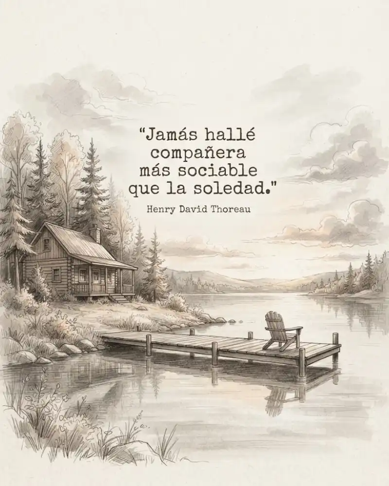 Thoreau: jamás hallé compañera más sociable que la soledad, con una cabaña junto a un lago y una silla vacía