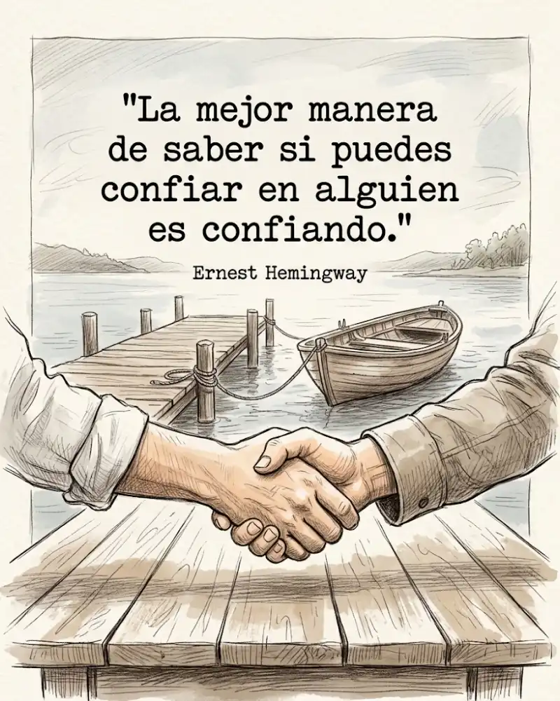Hemingway: la mejor manera de saber si puedes confiar en alguien es confiando, con un apretón de manos en un muelle